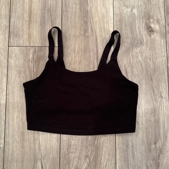 Offline by Aerie Black Seamless Crop Tank Sports Bra Size S P - Picture 1 of 3